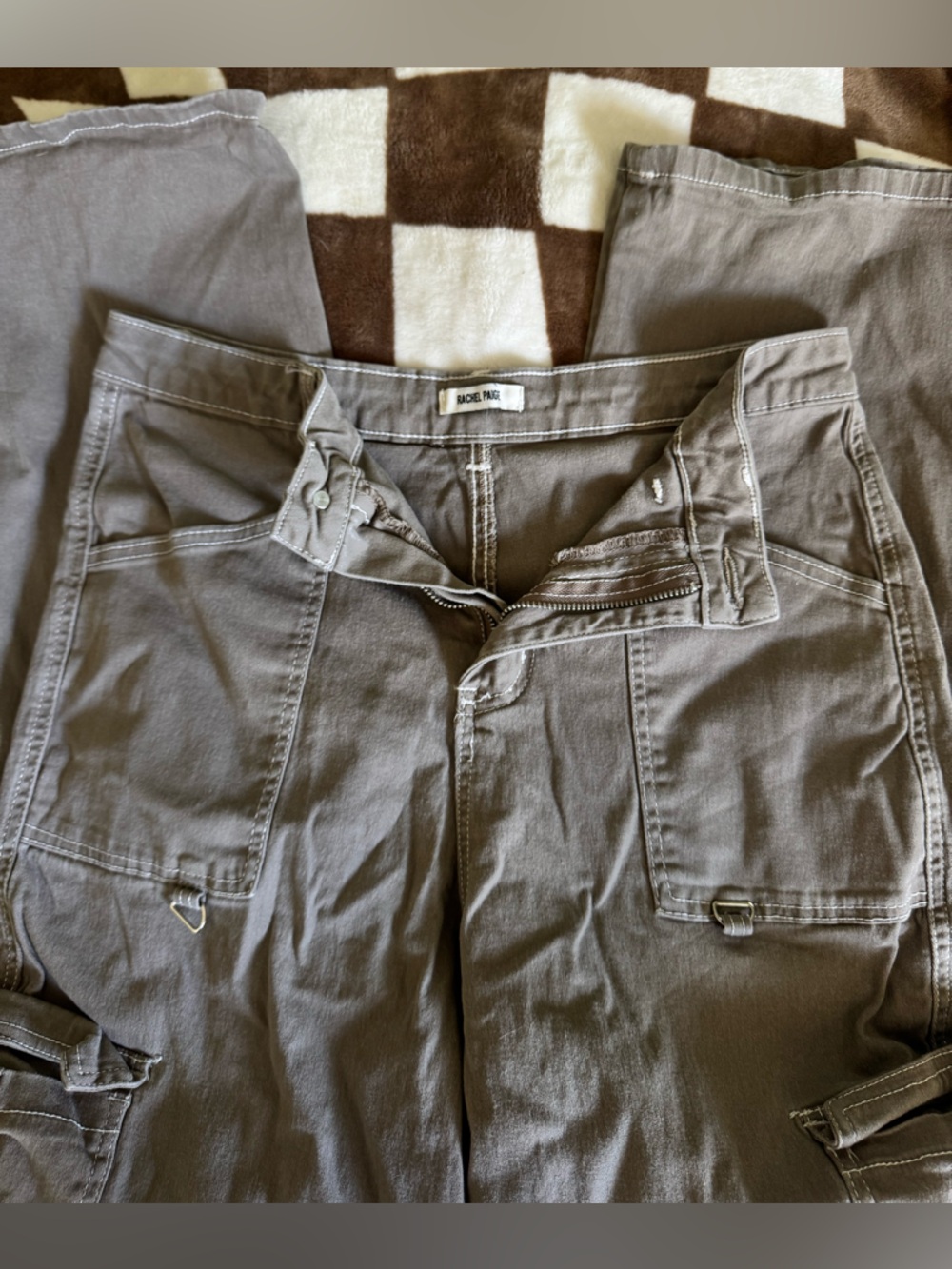 RACHEL PAIGE WOMENS TAN Casual Cargo Pants